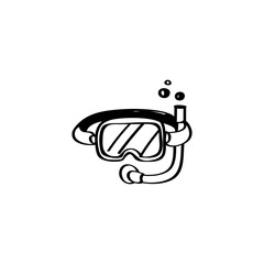 Underwater mask hand drawn vector illustration