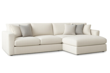 Modern cream sectional sofa creating a comfortable living space with contemporary home interior design concept