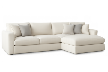 Modern cream sectional sofa creating a comfortable living space with contemporary home interior design concept