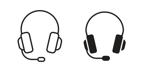 Headset icon for template. Icon vector graphic set