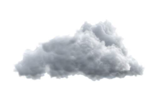 Dark grey rain cloud on transparent background .PNG