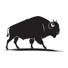 Bison Silhouette Vector, Buffalo Wildlife Illustration, Wild Animal Graphic, Western Nature Symbol, Bull Mascot Design