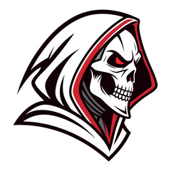 Hooded Skull Mascot Logo – Dark Esports Style Illustration