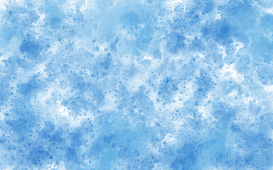 Blue abstract background in the form of splashes and watercolor paints on a transparent background.