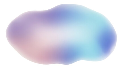 Transparent background abstract gradient blob with soft pastel colors isolated on transparent background