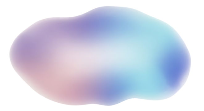 Transparent background abstract gradient blob with soft pastel colors isolated on transparent background