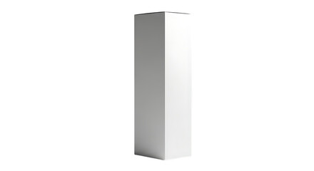 Transparent background tall white rectangular column or pedestal isolated on transparent background