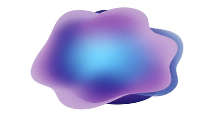 Transparent background abstract fluid purple and blue gradient blob shape isolated on transparent background