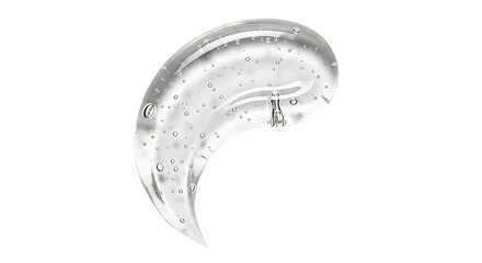 Transparent background clear cosmetic gel smear with bubbles isolated on transparent background