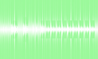 Vibrant sound wave equalizer pattern on a light green background.