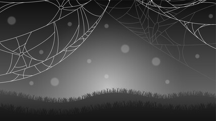 Spider Web On Dark Background Halloween Design Elements Spooky Scary Horror Decor Vector