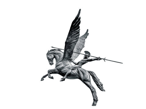 Bellerophon and Pegasus (Facing Left)