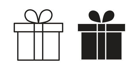 Gift icon pictogram in trendy outline style. icon, sign or symbol.