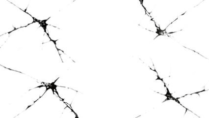 White spiderweb cracks on background isolated on a transparent background broken