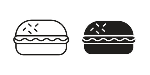 Hamburger icon pictogram in trendy outline style. icon, sign or symbol.