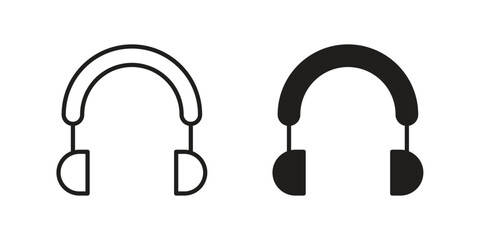 Headset icon pictogram in trendy outline style. icon, sign or symbol.