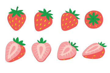 Fototapeta premium Strawberry vector logo isolated on white background. 