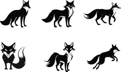 Set of Six fox themed icons 