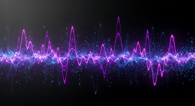 Vibrant Sound Wave: A mesmerizing display of audio frequencies pulsing with energy, showcasing the intricate patterns and dynamics of sound. - Powered by Adobe