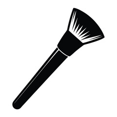 makeup brush black and white silhouette on white background