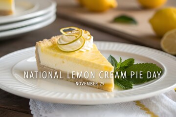 National Lemon Cream Pie Day | Delicious Creamy Citrus Dessert Recipe