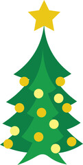 A cartoon christmas tree with a star