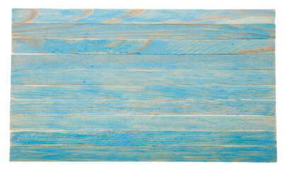 Blue wooden fence isolated on white background.