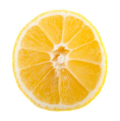 Lemon slice isolated on white background.