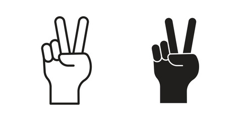 Hand peace icon for your website design, logo, app, UI. EPS10