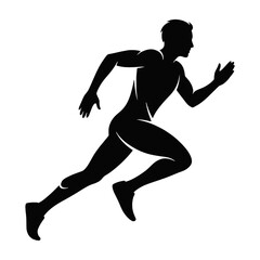 Classic Running Man Silhouette Icon for Sport and Fitness Logo