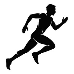Classic Running Man Silhouette Icon for Sport and Fitness Logo