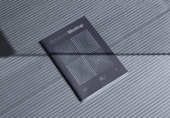 Softcover Notebook on Metal Floor Mockup