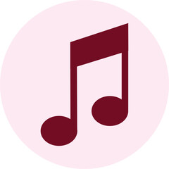 Pink Music Note Icon – Minimal Audio Symbol Vector
