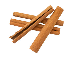 Cinnamon sticks isolated on transparent background