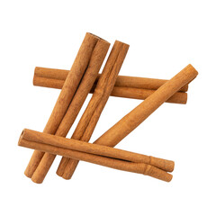 Cinnamon sticks isolated on transparent background