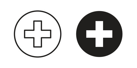 Obraz premium First aid icon in filled, thin line, stroke style for website and apps