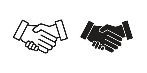 Fototapeta premium Handshake icon in filled, thin line, stroke style for website and apps