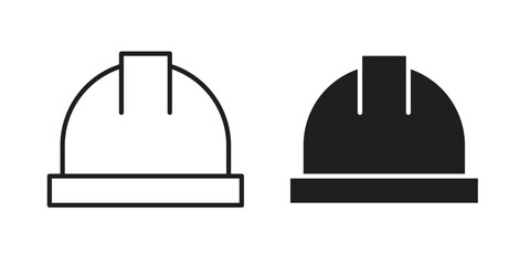 Fototapeta premium Helmet icon in filled, thin line, stroke style for website and apps