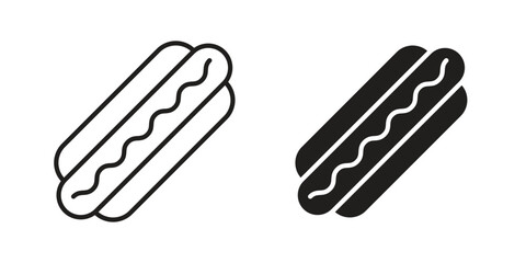 Obraz premium Hot dog icon in filled, thin line, stroke style for website and apps