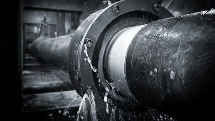 Industrial setting featuring a reinforced corrosionresistant closure being installed emphasizing strength and longevity in corrosive and abrasive environments.