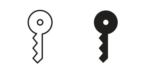 key icon in filled, thin line, stroke style for website and apps