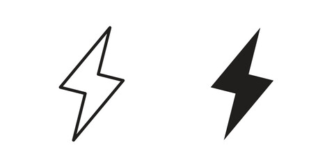 Lightning icon in filled, thin line, stroke style for website and apps
