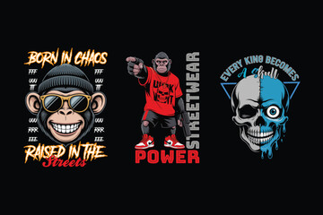 streetwear t shirt design bundle