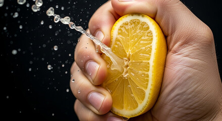 A person squeezing a lemon