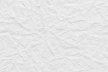 Obraz premium White Crumpled Paper Texture Background Close-up. Blank Distressed Surface.
