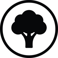 Illustrator broccoli healthy raw vegan food icon silhouette vector