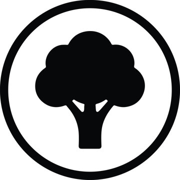 Illustrator broccoli healthy raw vegan food icon silhouette vector