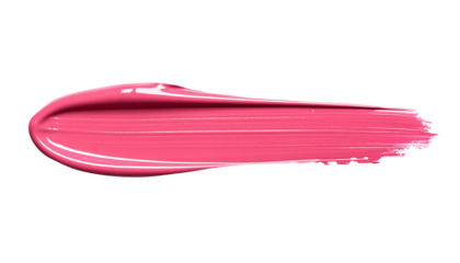 textured abstract pink color paint stroke isolated on transparent background, png