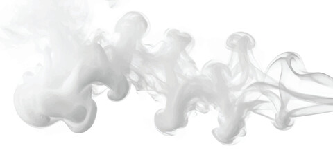 Soft white smoke or liquid trails creating fluid abstract shapes and patterns
