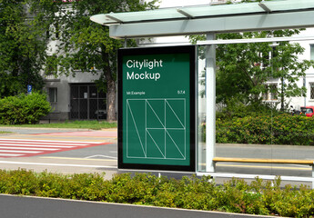 Citylight on Street Mockup